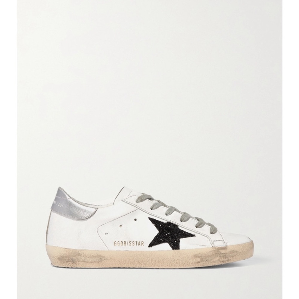 Golden Goose Superstar Glitterred Distressed Sneakerss,IT41,EUC